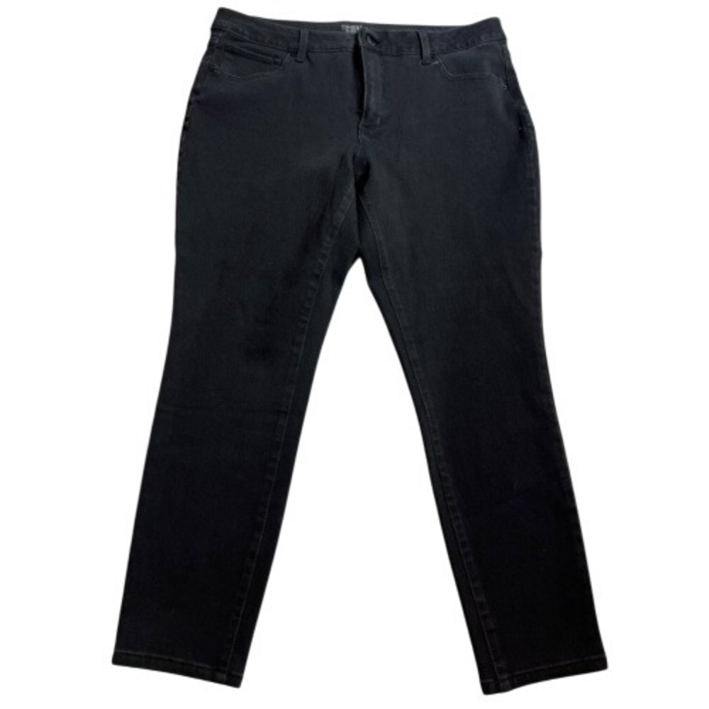 Time And Tru High Rise Skinny Black Denim Jeans Plus Size‎ 16 Petite Casual